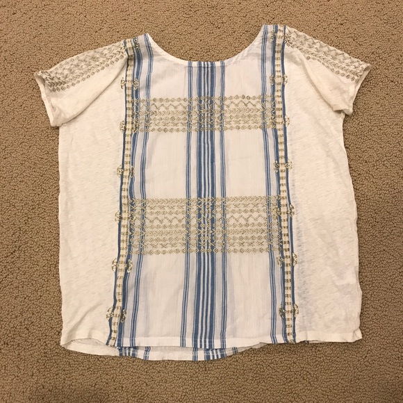 J.CREW | gold embroidered t-shirt - Picture 2 of 4